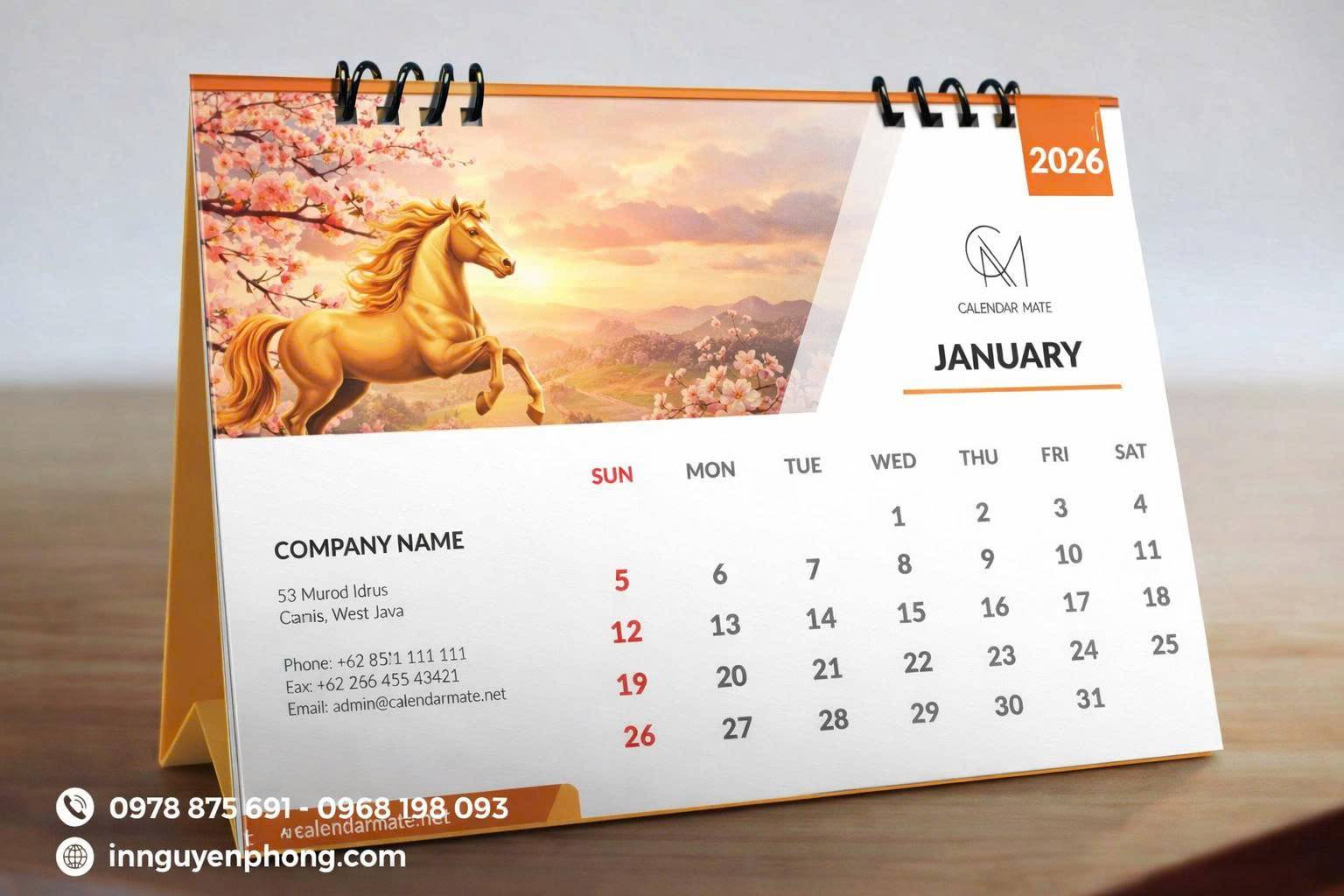 Mẫu lịch Tết thiết kế theo yêu cầu